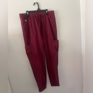 Burgundy scrub joggers